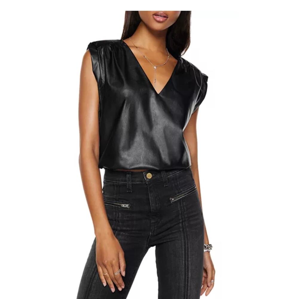 Ramy Brook Annabelle Faux Leather Top